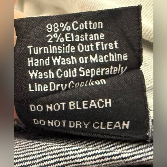 EMBELLISH Turkish Biker Denim Blue Wash Jeans Distressed Basket Weave Sz 38X34 - Picture 11 of 12